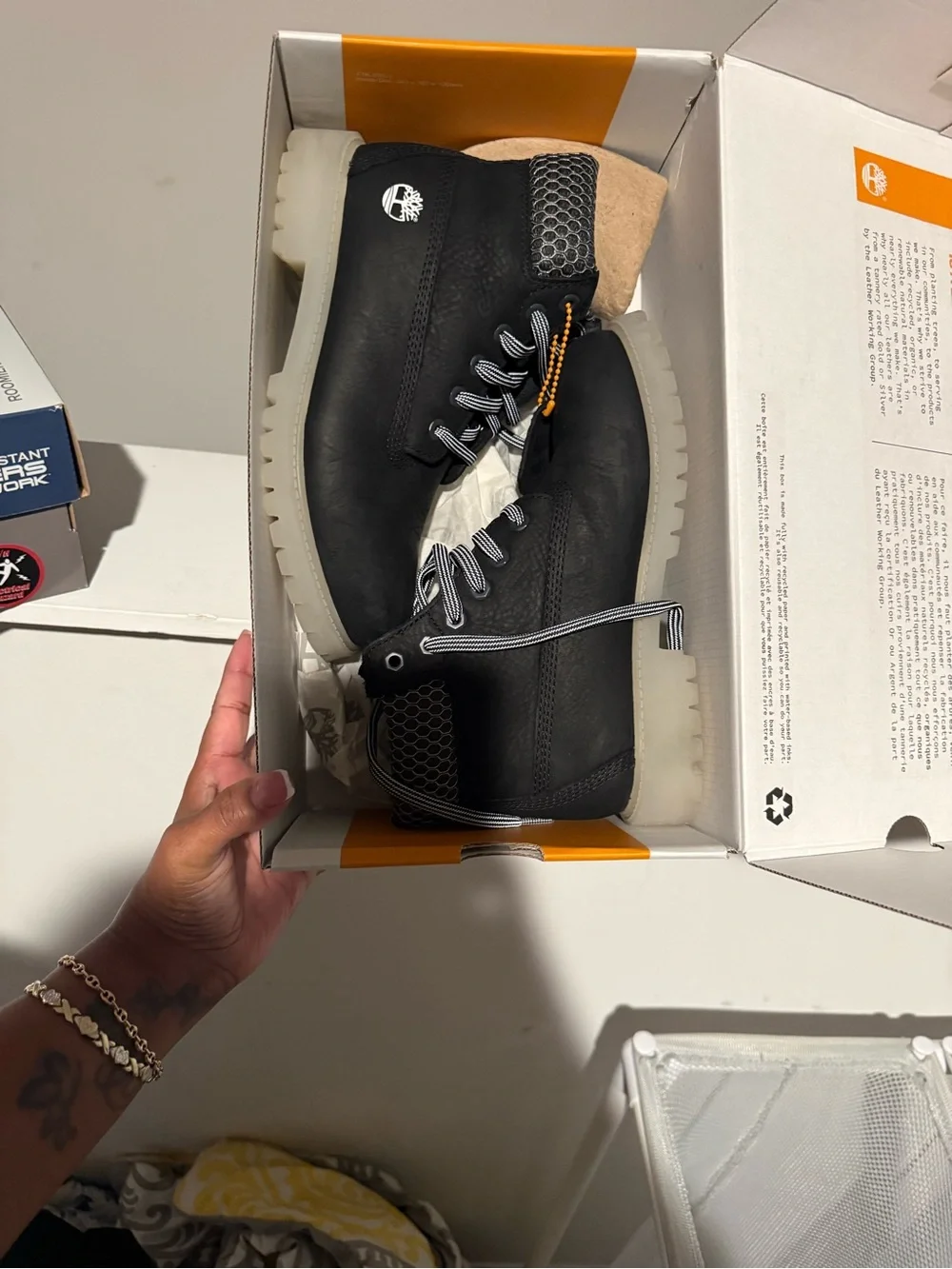 Timberland Kids Black Nubuck Ankle Boot with Gray Sole
